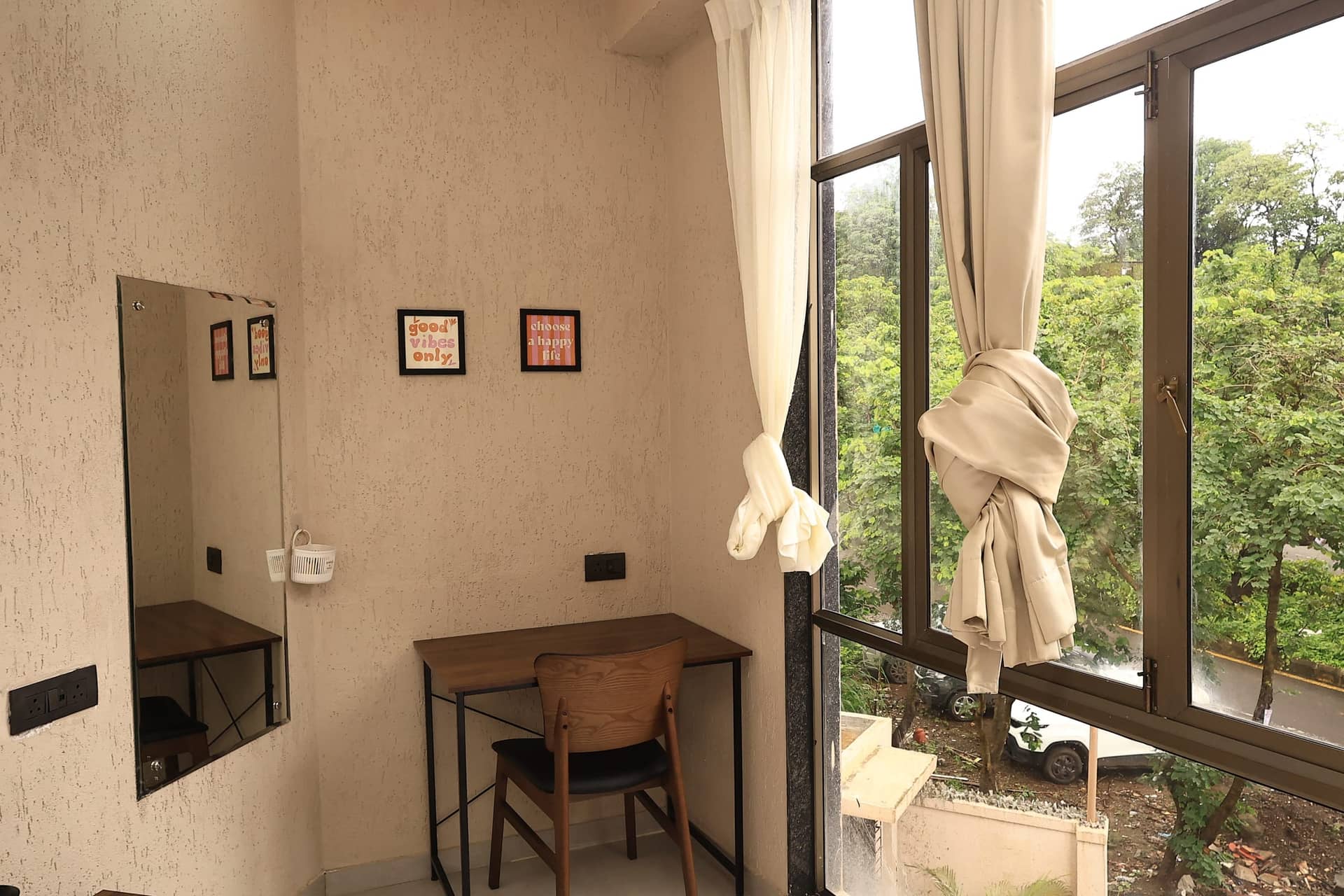 Quiet work nook by the window in Mikami